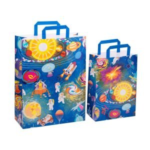 Sacosa cadou din hartie - Spatiu (L - 32 x 14 x 42cm, 90g)